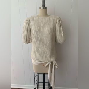 Vintage Silk Puff Sleeve Top